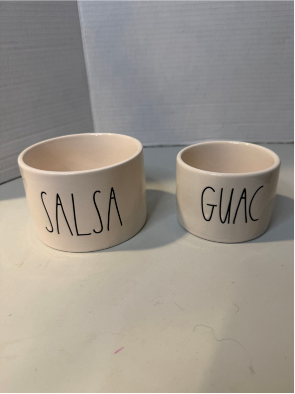 Rae Dunn Artisan Collection Salsa and Guac Bowls, One Size, Beige and Black